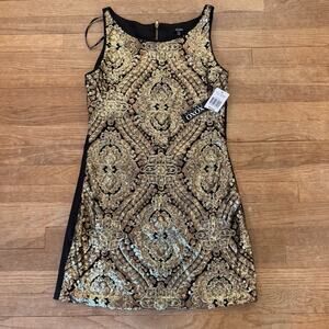 NWT XOXO gold sequin sleeveless knee length cocktail dress juniors sz 11/12
 b37